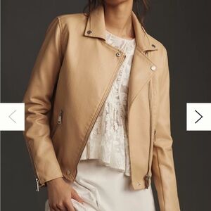 Anthropologie Saige Faux-Leather Moto Jacket